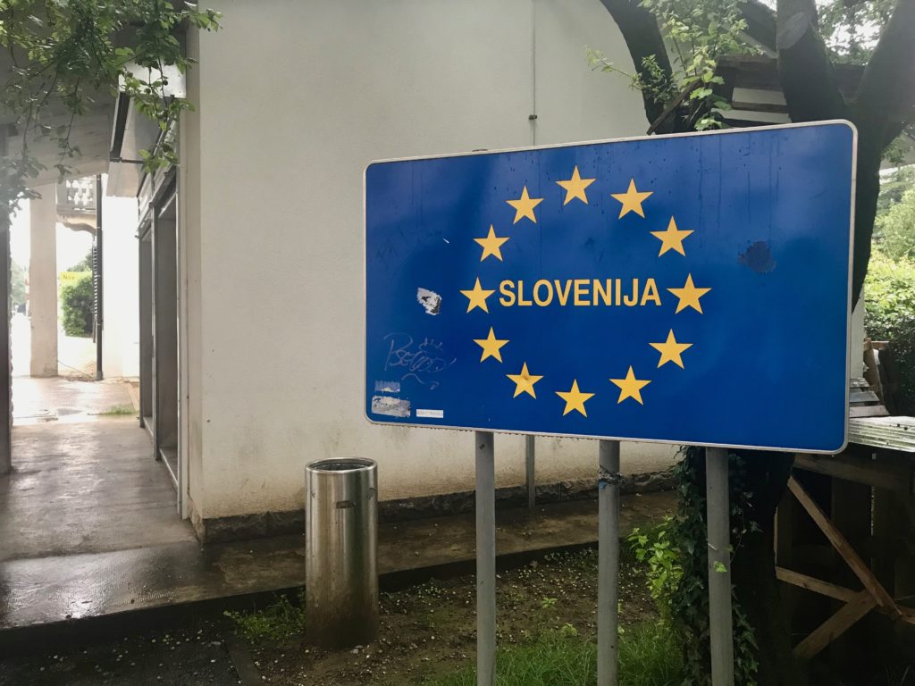 The extent of the Slovenian border connecting Gorizia, Italy with Nova Gorica, Slovenia.