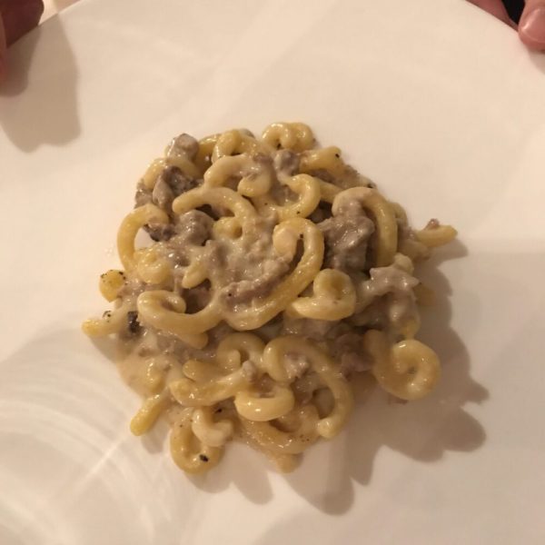 Half-portion of Gramigna Pasta at Antica Osteria Le Mura