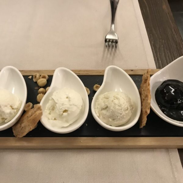 Trio of "gelato" cheeses at Trattoria da Me