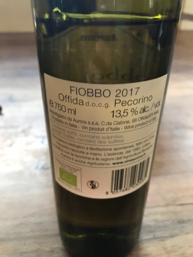 Aurora's 2017 Fiobbio Pecorino from Offida, Le Marche