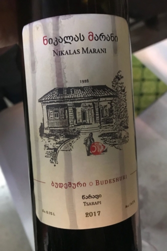 Nikalas Marani's 2017 Budeshuri Tsarapi Red wine from Kakheti