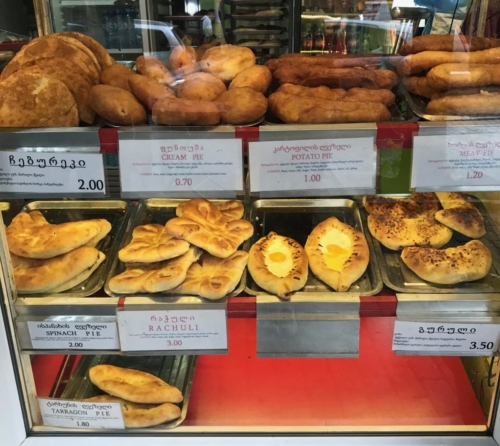 Street bakery with stuffed breads